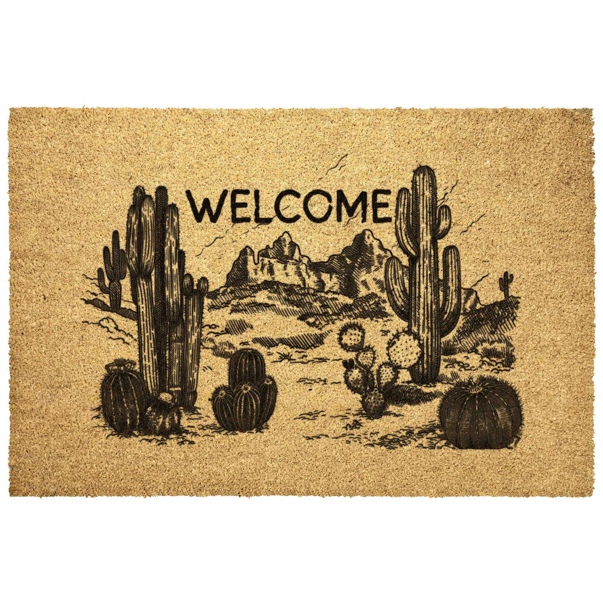 Door Mat Desert Scene Welcome Mat Outdoor Heavy Duty