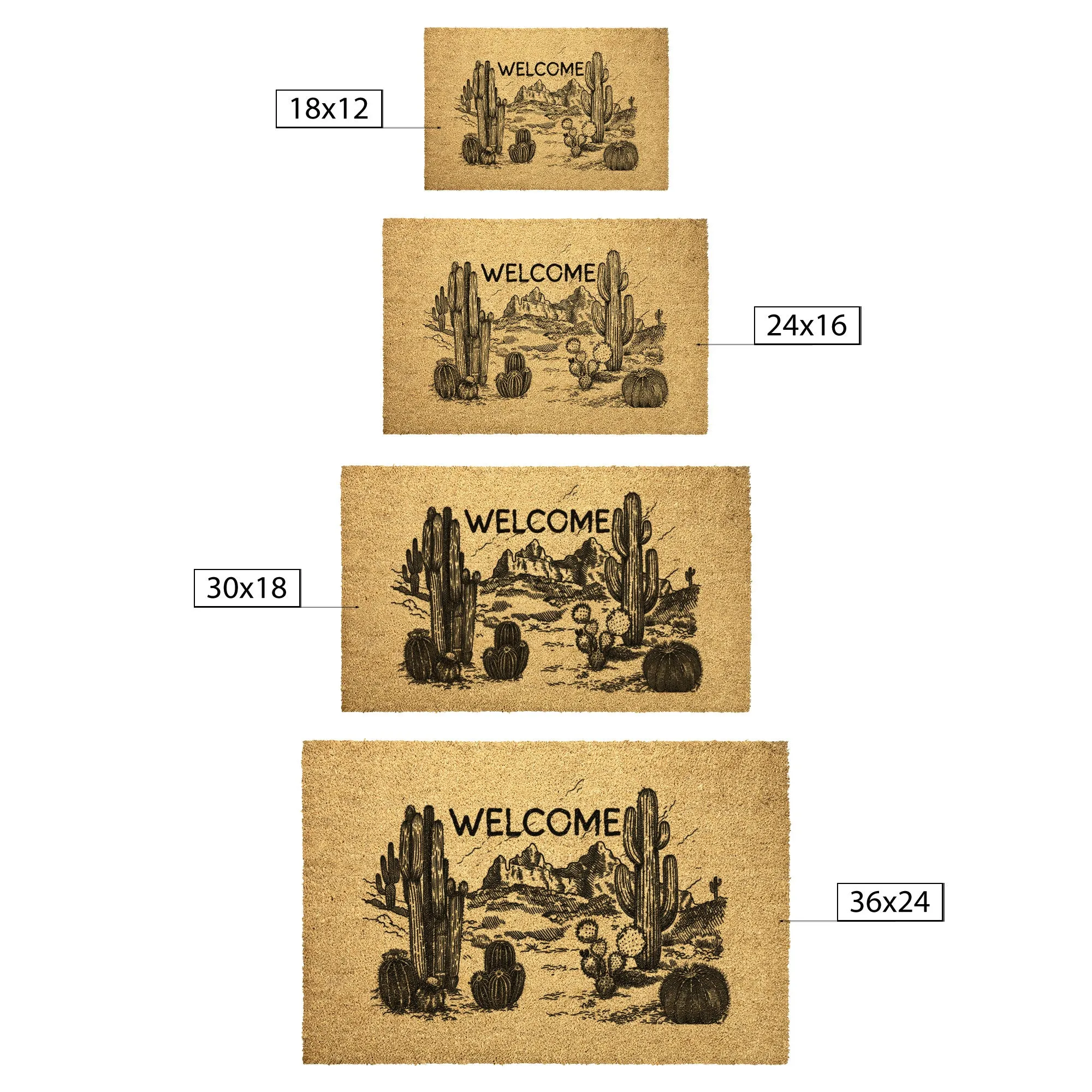 Door Mat Desert Scene Welcome Mat Outdoor Heavy Duty