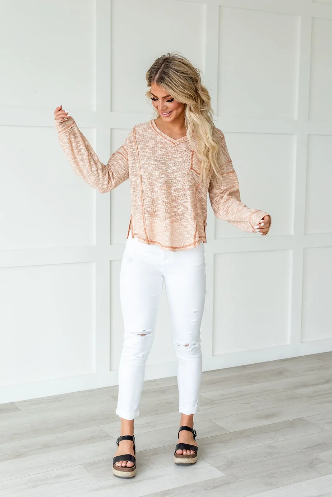 Finally Friday Boucle Knit Top
