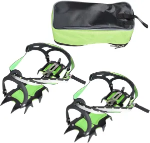 Ice Crampons Shoe Grips, 1 Pair 14 Teeth Antislip Spikes Cleats for Outdoor Snow Hiking Climbing