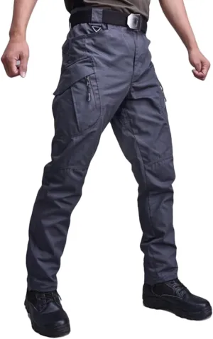 Men's Tactical Pants Waterproof Lightweight Ripstop Outdoor Combat Hiking Cargo Pants Multi Pockets Work Trousers