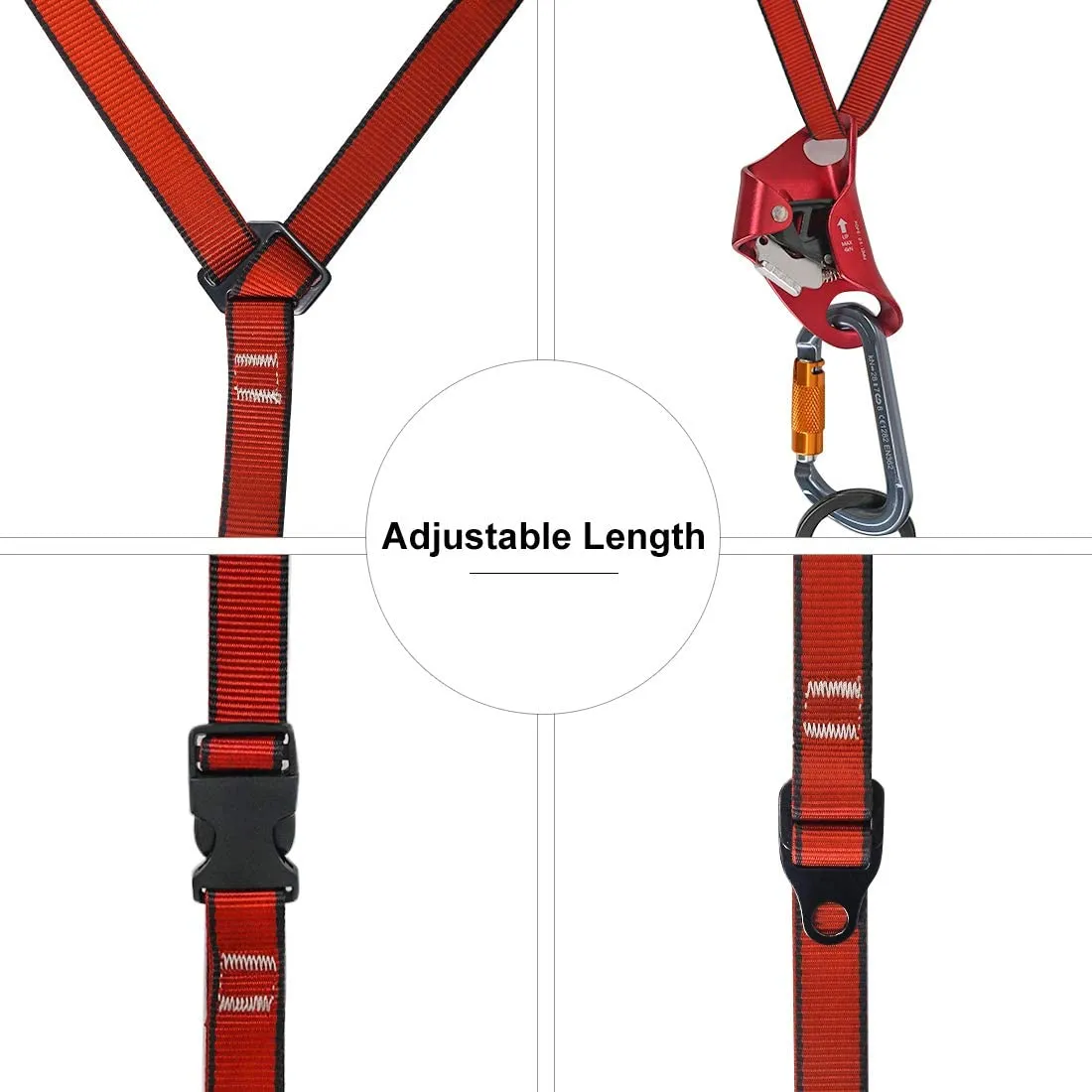 NewDoar Climbing Aider 4 Step Foot Ascender Loop Climbing Rope (Black green)