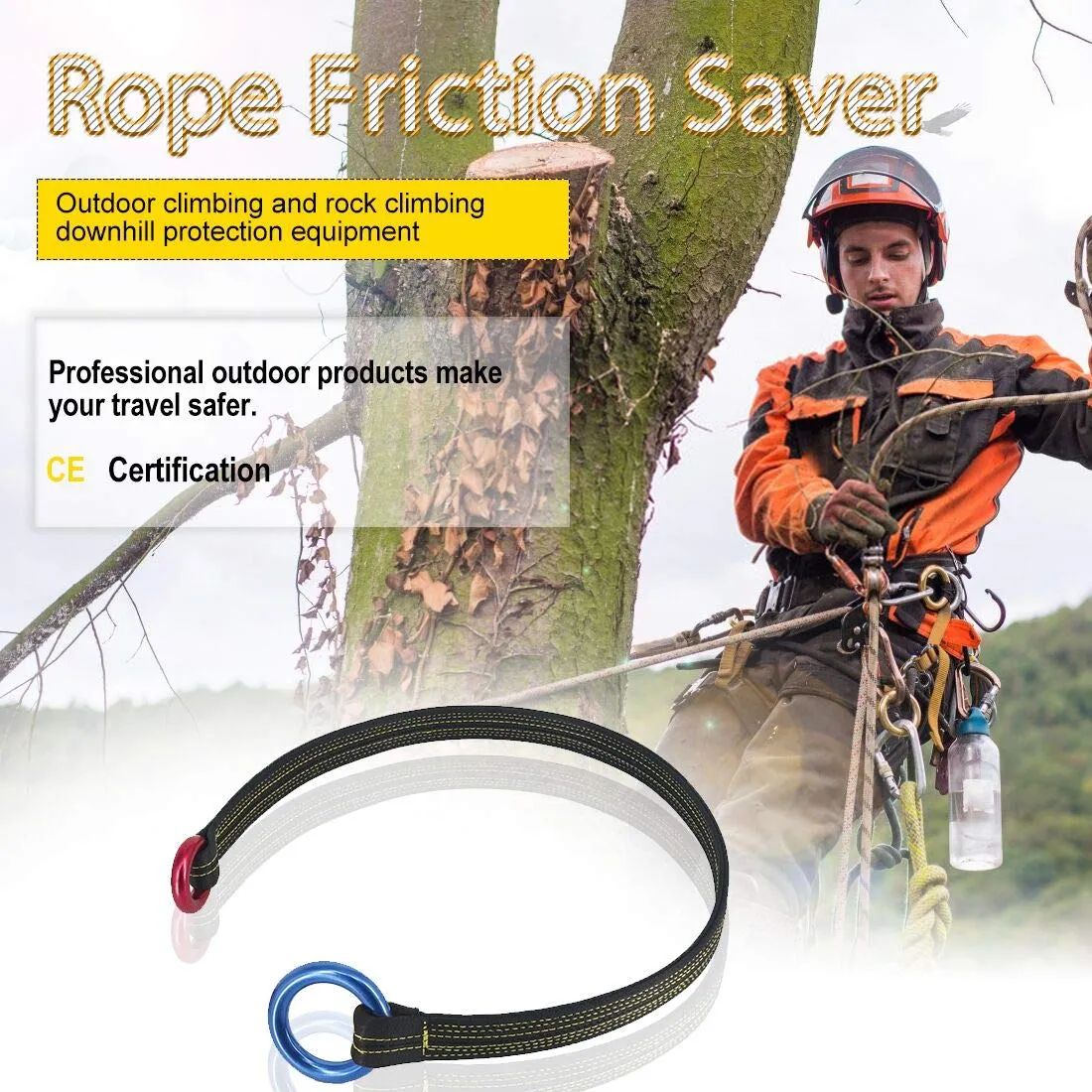 NewDoar Tree Arborist Friction Saver 22KN Climbing Anchor Blue 43 inch