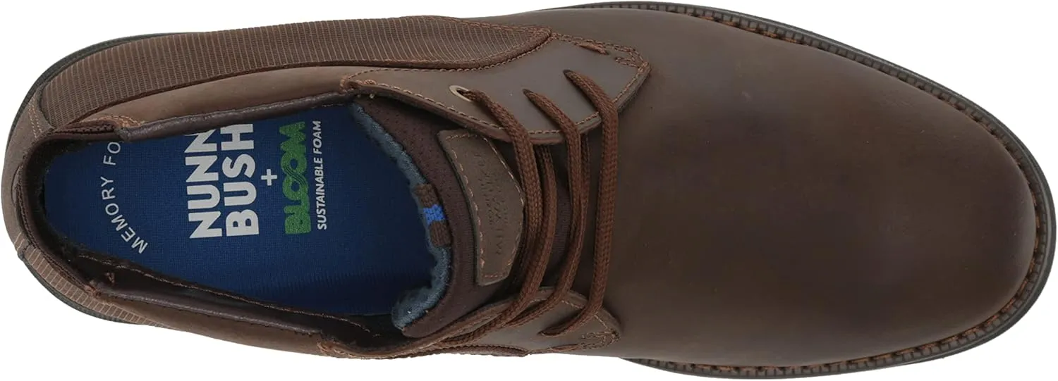 Nunn Bush Men's Otto Plain Toe Chukka Lightweight Leather Suede Water Resistant Boot