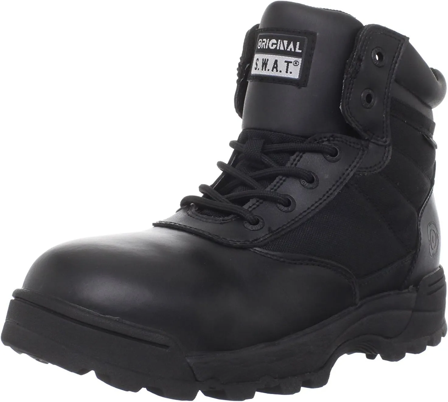 Original S.W.A.T. Unisex Classic 6" Side Zip Waterproof Safety Toe Work Boots  Nylon and Leather Upper Black US Men's 12, Women's 13.5 Wide