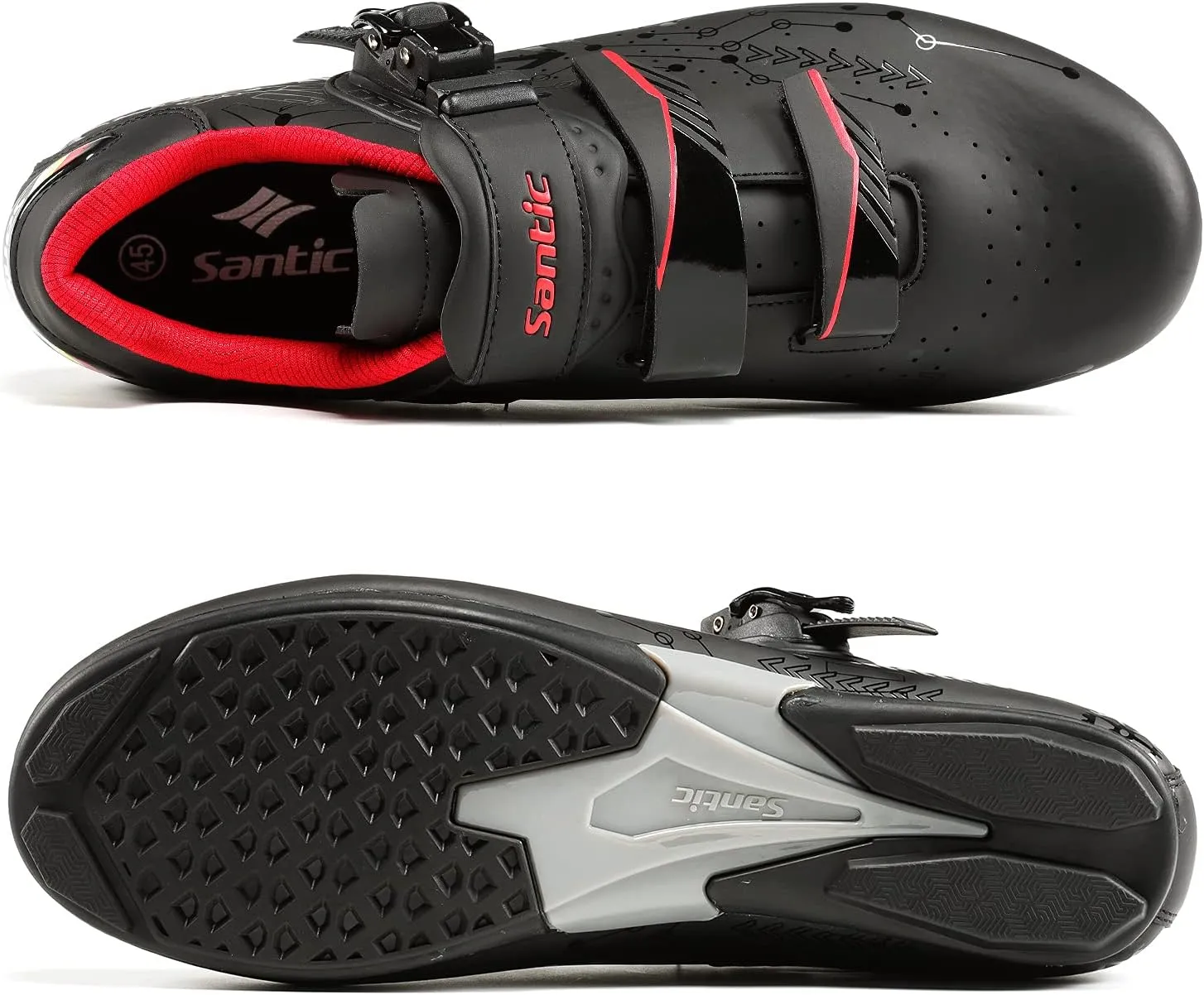 Santic Men's Spin Unlocked Bike Bicycle Road Biking Lock Shoes MTB Cycling Accessories Self-Locking Shoes