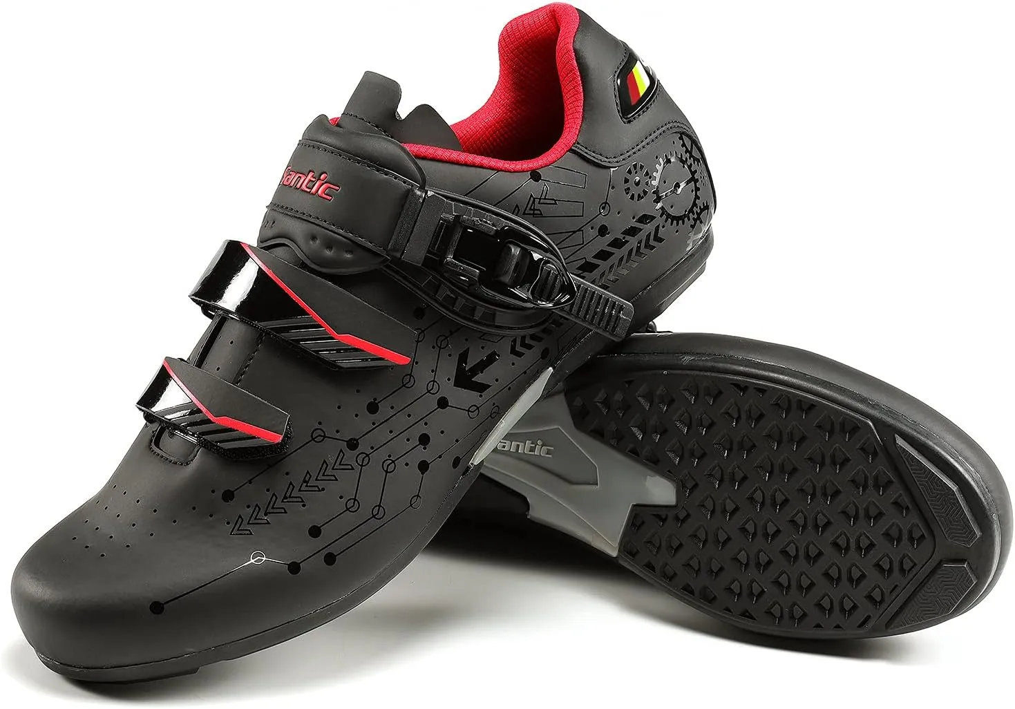 Santic Men's Spin Unlocked Bike Bicycle Road Biking Lock Shoes MTB Cycling Accessories Self-Locking Shoes