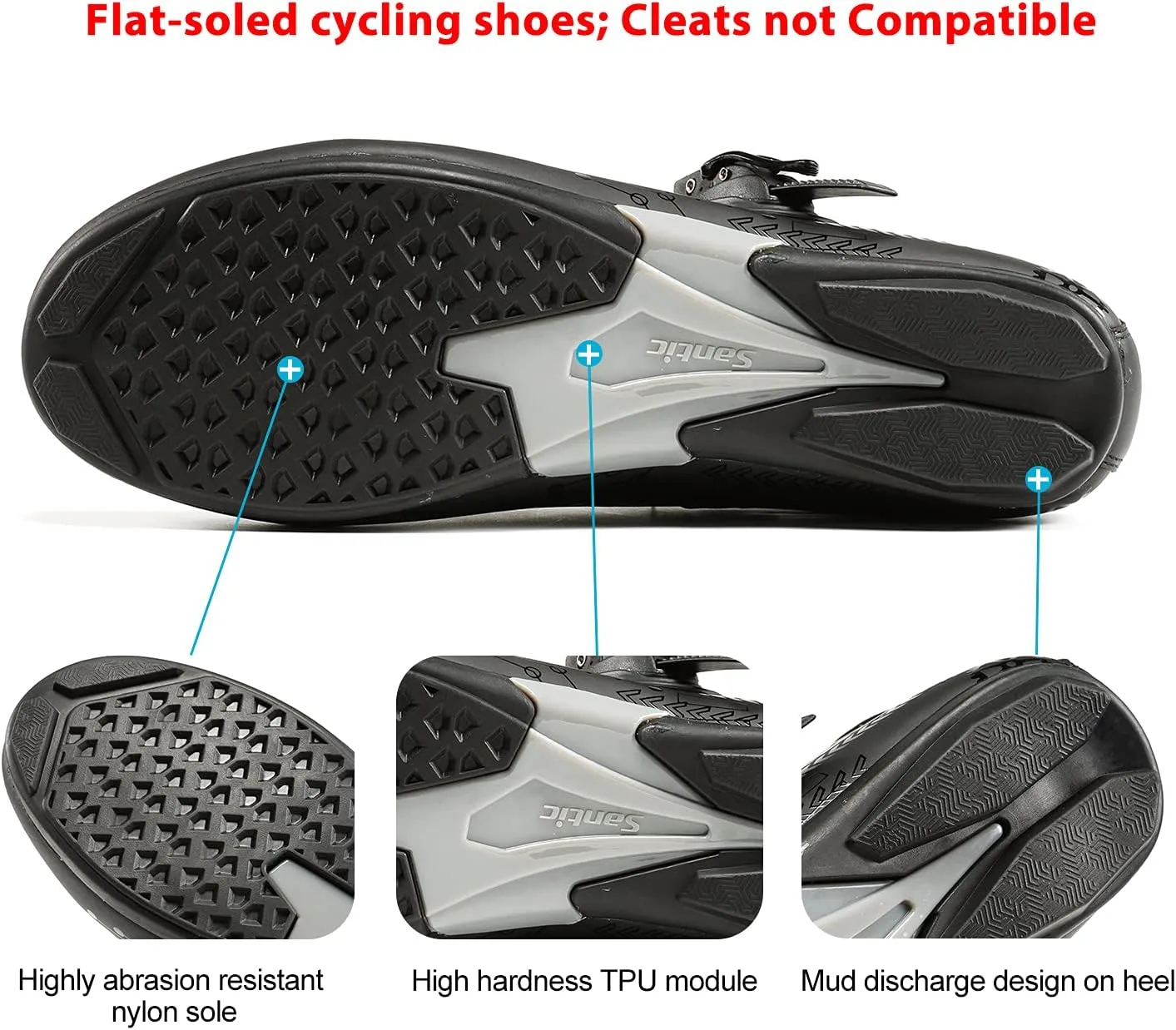 Santic Men's Spin Unlocked Bike Bicycle Road Biking Lock Shoes MTB Cycling Accessories Self-Locking Shoes