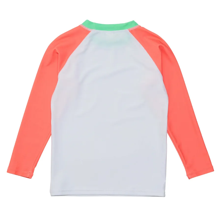 Snapper Rock White Coral Sleeve Sustainable Rash Top B20099L - White