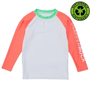 Snapper Rock White Coral Sleeve Sustainable Rash Top B20099L - White