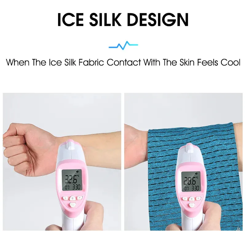 Summer Cycling Face Mask Ice Fabric UV Protection Breathable Sport Scarf Ear Hanging Bike Bandanas Face Mask