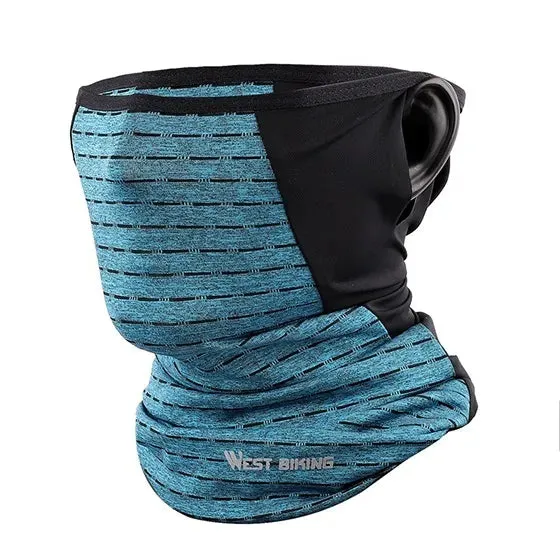 Summer Cycling Face Mask Ice Fabric UV Protection Breathable Sport Scarf Ear Hanging Bike Bandanas Face Mask