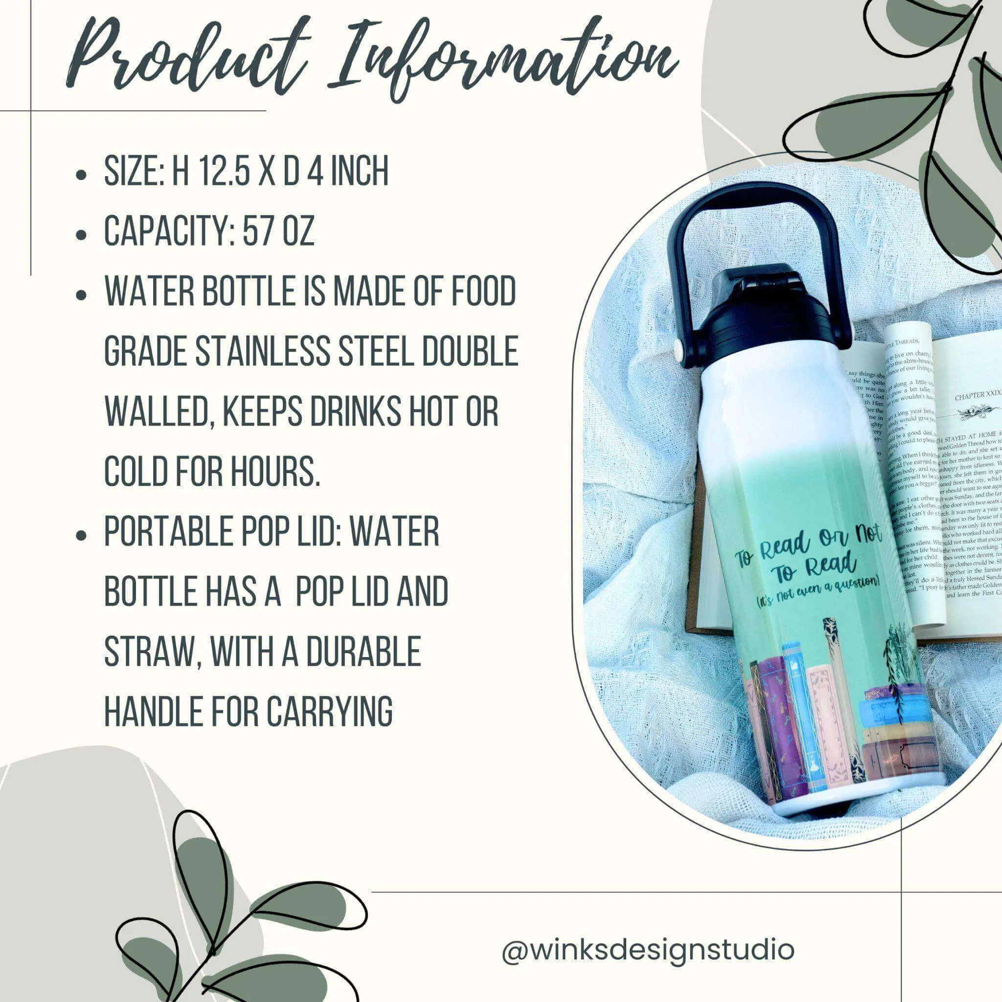 WDS Water Bottle - 57 OZ